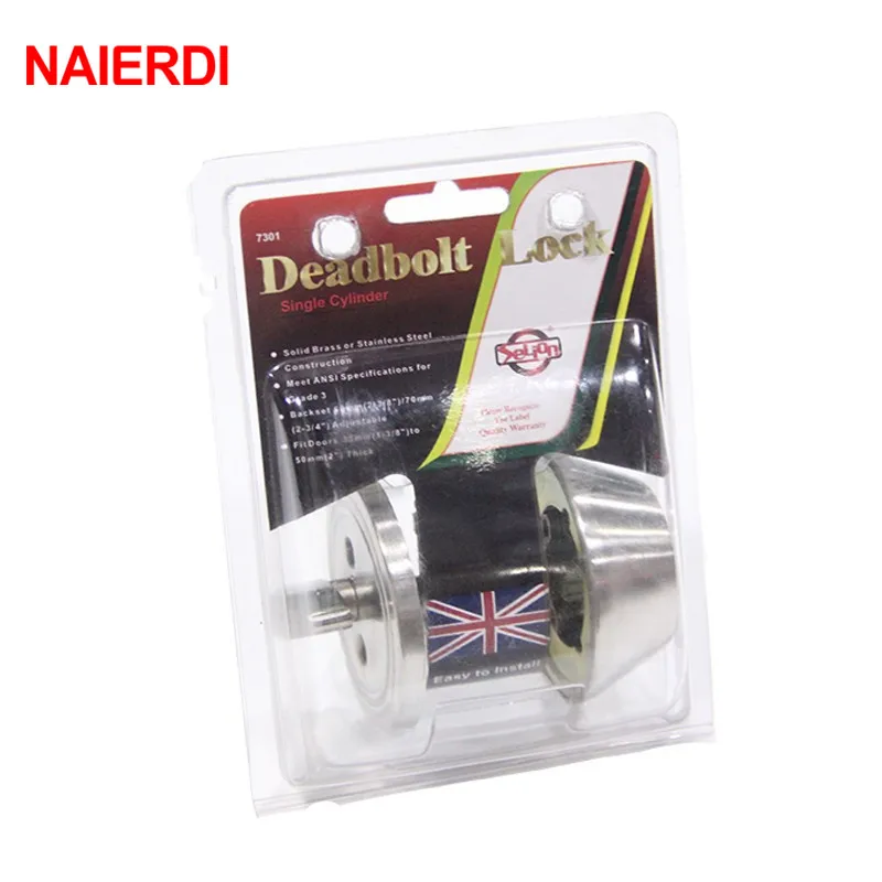

High-Ends Brand NED Single Cylinder Deadbolt Lock Solid Brass SS Lock Highest Security For Home Door Suitable For 35mm to 50mm