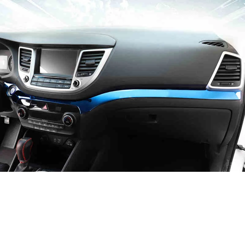 

Lsrtw2017 Stainless Steel Car Dashboard Strip Trims Headlight Control Panel Frame for Hyundai Tucson 2015 2016 2017 2018