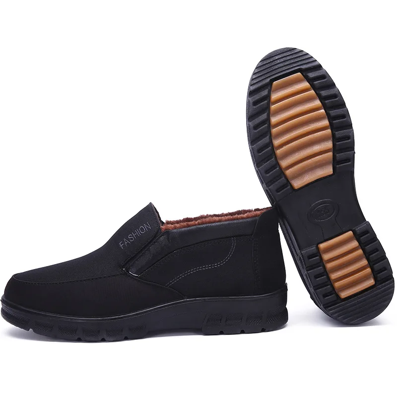 Merkmak/кожаные мужские ботинки до щиколотки; теплые короткие плюшевые ботинки без застежки больших Size38-48; удобная мужская повседневная обувь на нескользящей подошве