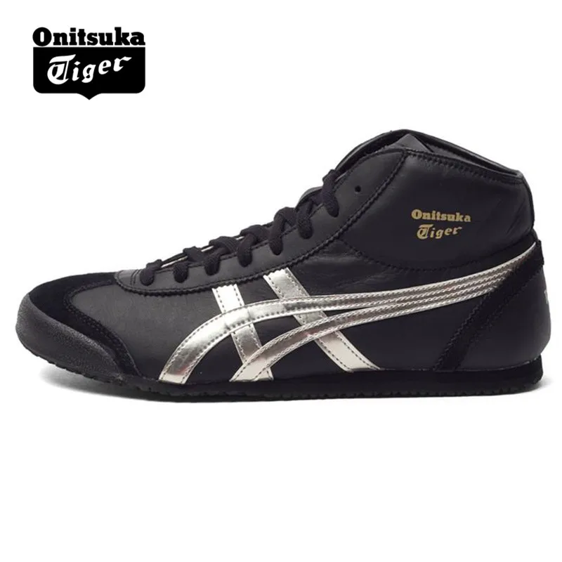 Оригинальный ONITSUKA TIGER MEXICO 66 Для мужчин женская обувь черного цвета золото мужской