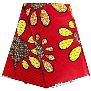 

2019 new red and gold 100% cotton veritable hitarget wax african ankara wax print fabric for women dress 6yards/lot