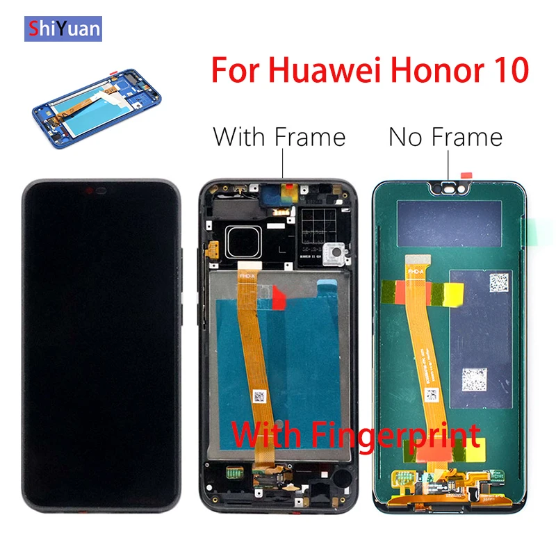 5,8" ЖК-дисплей сенсорный экран для huawei Honor 10 Honor10 дигитайзер с рамкой датчик отпечатков пальцев COL-AL10 COL-L29 L19