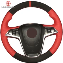 LQTENLEO черный замшевый красный кожаный чехол на руль для Buick Excelle XT GT 2010- Opel Mokka 2013- Insignia Astra J