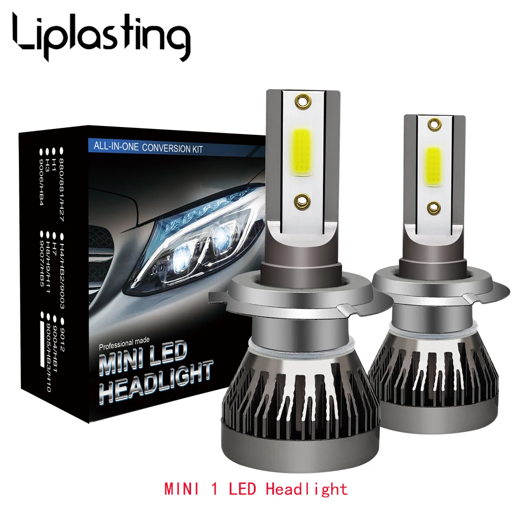 2 шт. Автомобильная фара мини лампа H7 светодиодные лампы H1 LED H4 H11 Комплект фар 9005