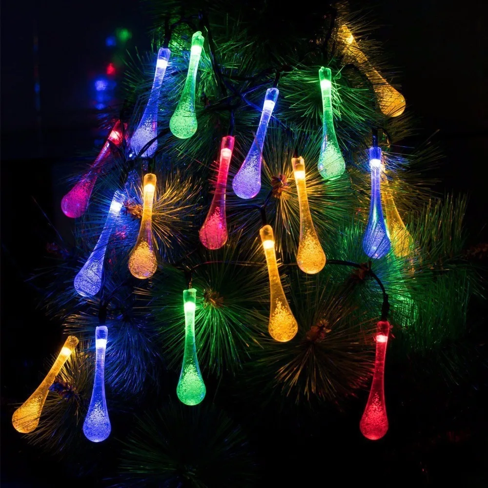 Капля Многоцветный Солнечная Мощность светодиодный S сказочных огней лампы Водонепроницаемый Рождество для отдыха и вечеринок наружной