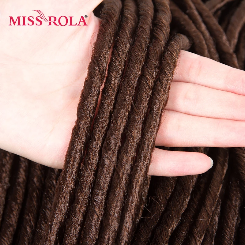 Miss Rola Faux Locs Curly Crochet Braid Hair 30# Kanekalon Low Temperature Fiber 18inch Synthetic Braiding Hair Extensions 5pcs
