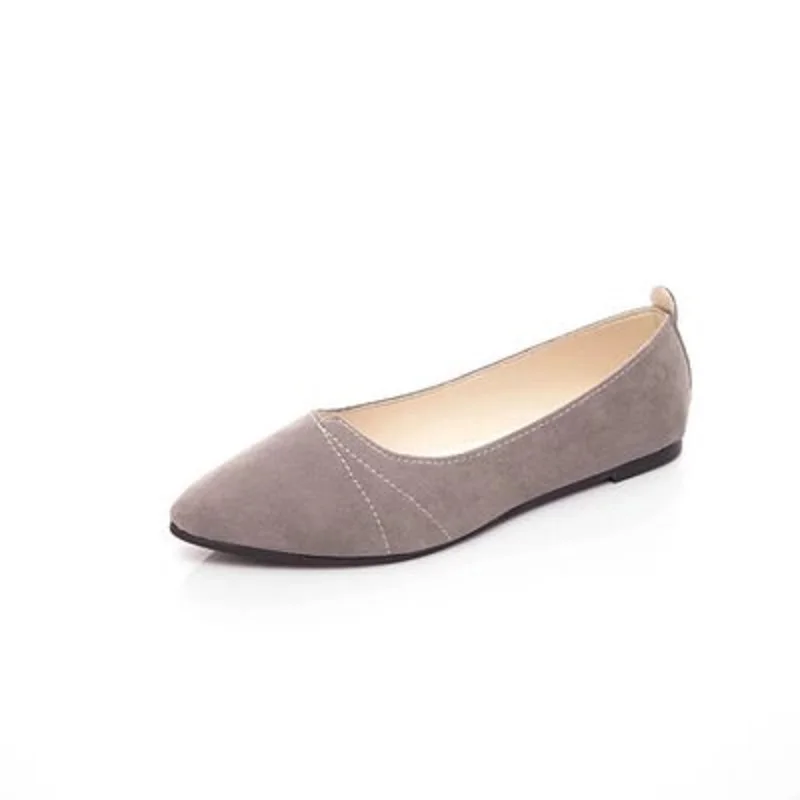 

shoes women flat solid color suede tip shoes women flats ballet Casual shoes2018 spring new Fashion