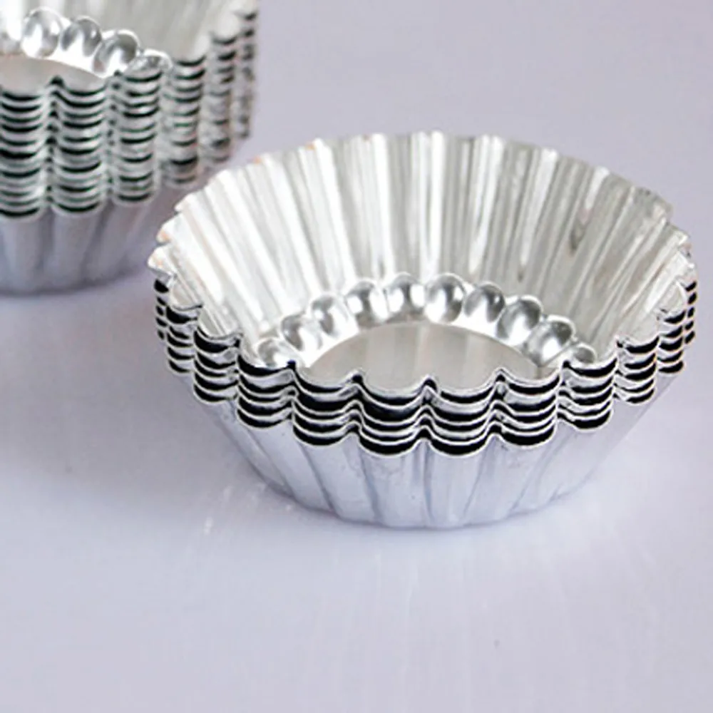 

Aluminum Foil Metallic Mini Cupcake Liners Muffin Pans Cake Baking Cups Egg Tart Mold Holders Drop Shipping 3.8