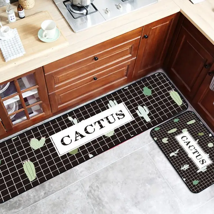 

Kitchen Rectangle Mat Geometric Pineapple Printed Kitchen Floor Mat Modern Doormat For Bathroom Living Room Anti-Slip Carpet Rug