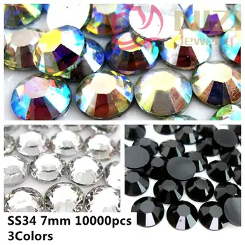 

10000pcs ss34 7mm Resin Rhinestones Flatback Many Colors Non Hotfix Scrap Booking Beads Use Glue DIY Crafts Garments Decoration