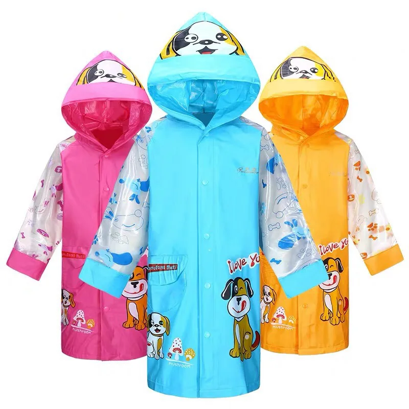 

Cartoon Cute Raincoat For Children Boy Girls Rainproof Waterproof Rainwear Rainsuit Student Quality Poncho Kids Rain Coat