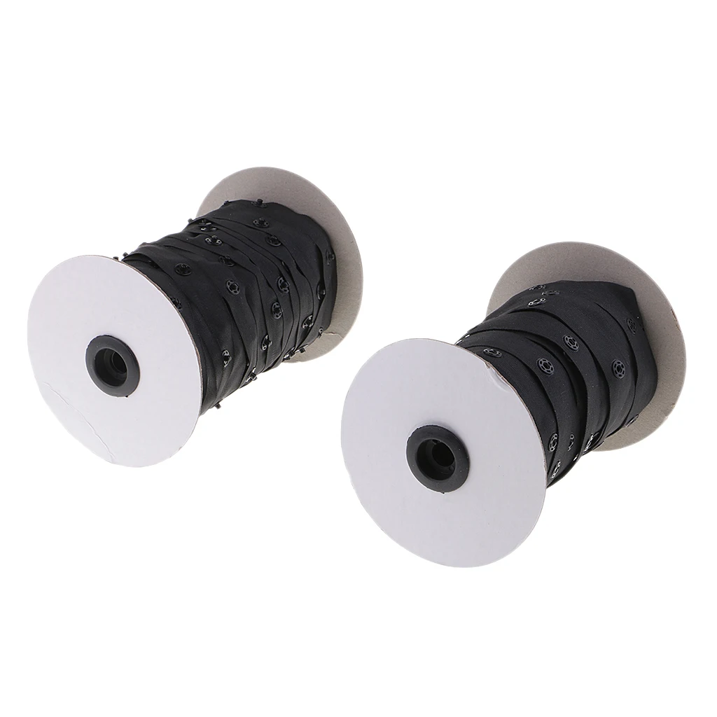 2 Roll 1.8cm Invisible Snap Buttons Tape Fasteners for Sewing Duvet Cover Clothing Bags Accessories