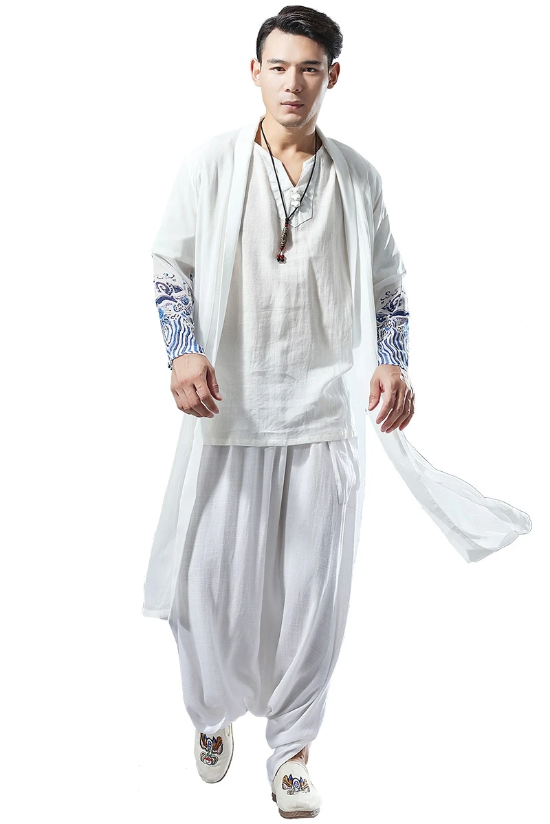 

Tang suit modified hanfu men ancient style cloak Chinese national style summer long gown Chinese style coat men