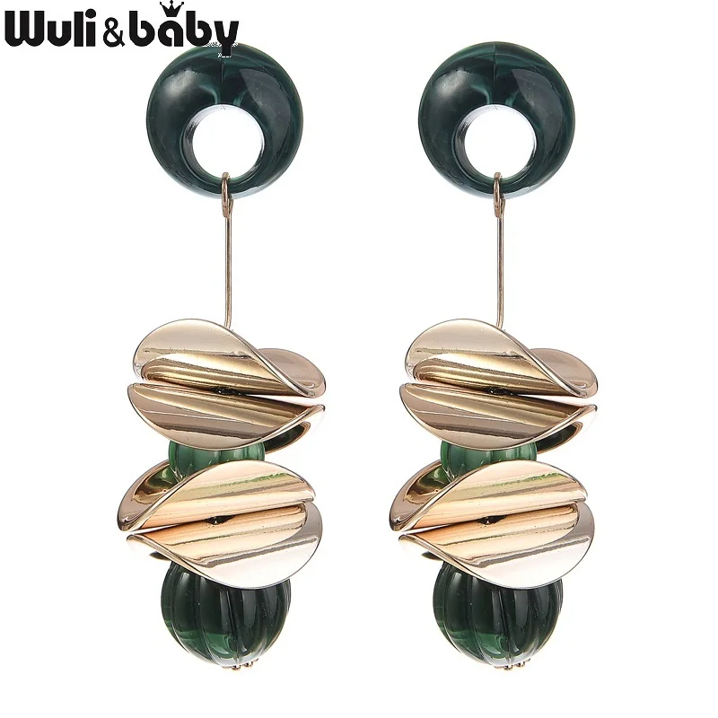 

Inokeey Boho Resin Ball Drop Dangle Copper Earrings For Woman Jewelry Brown India Ripple Long Large Earrings