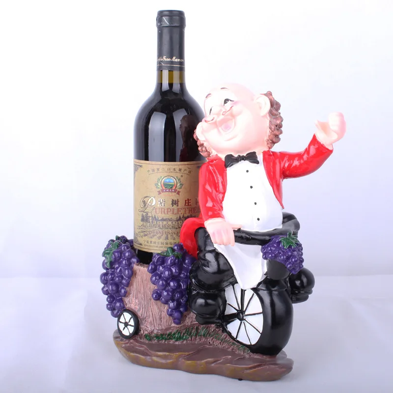 Креативные винные стойки ручной работы изделия из смолы шеф-повара модель держатель для бутылки вина украшение для шкафа подарки на день рождения Домашний Декор Бар аксессуары - Цвет: Красный