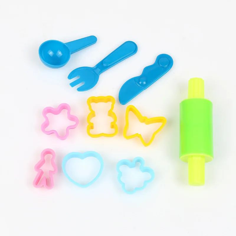

Hot 10pcs Play Dough Model Tool Toys 3D Plasticine Tools Playdough Set Clay Moulds Deluxe Set Learning Education Toys