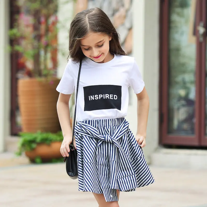2016 Summer Organic Cotton T Shirts For Girls 5 6 7 8 9 10 11 12 13 14 