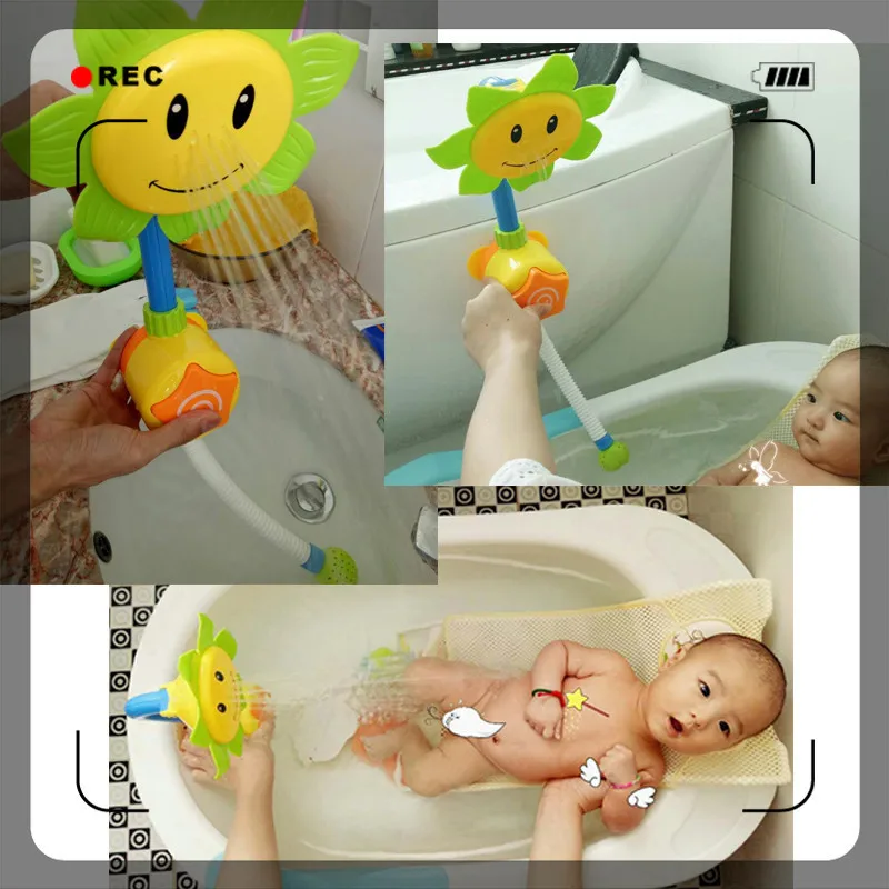 Детская Ванна игрушка ручной Подсолнух душ дети Душ брызг воды спрей для девочек мальчиков Игрушки для ванной комнаты