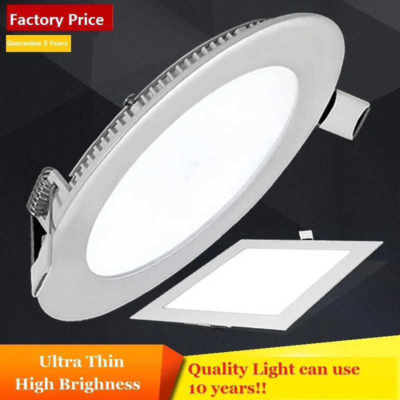 

Free Shipping Round LED Slim Down Light Bean Angle 180 Ceiling Light inch square panel light 3W 4W 6W 9W 12W 15W 18W 24W inch