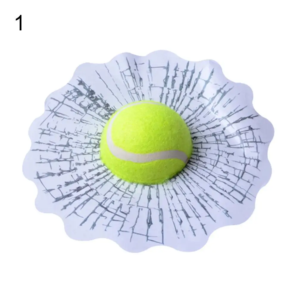 

Funny 3D Tennis Ball Basketball Soccer Hit Window Crack Car Sticker Decoration