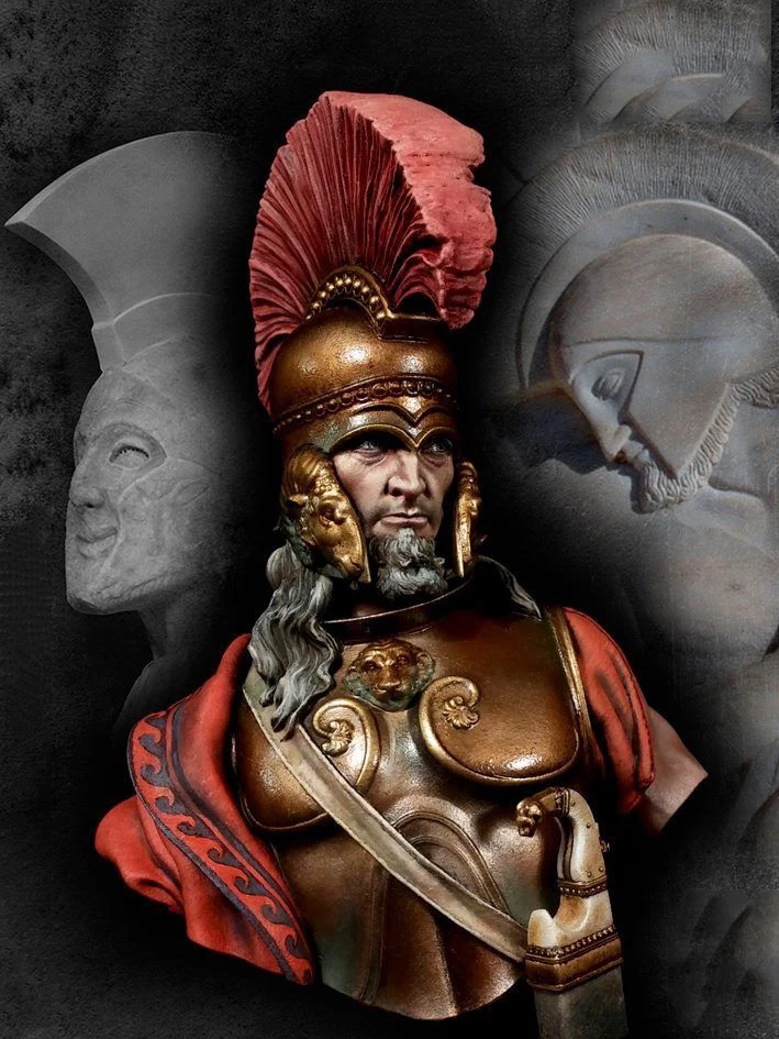 Неокрашенный набор 1/10 Leonidas at Thermopylae бюст солдат Смолы Рисунок миниатюрный Гараж Комплект