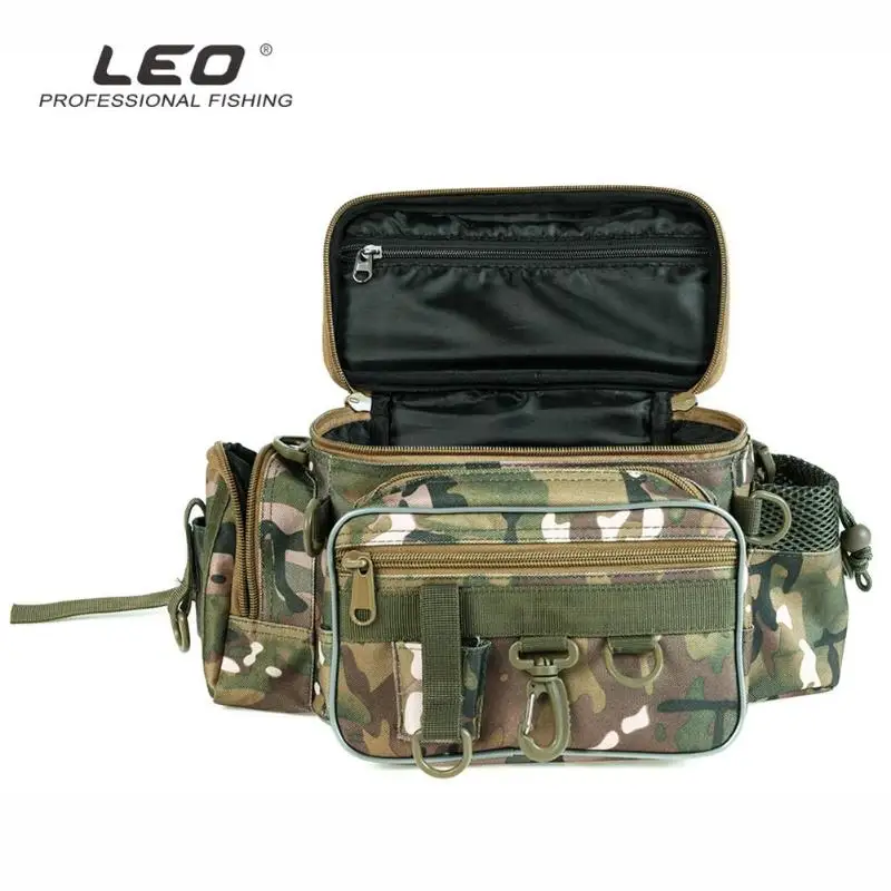 

Camo Fishing Bag 3-Layer Nylon Handbag Crossbody bag for Fishing Outdoor Hiking Durable Men Fishing Rod Combo Bag 34*17*16cm