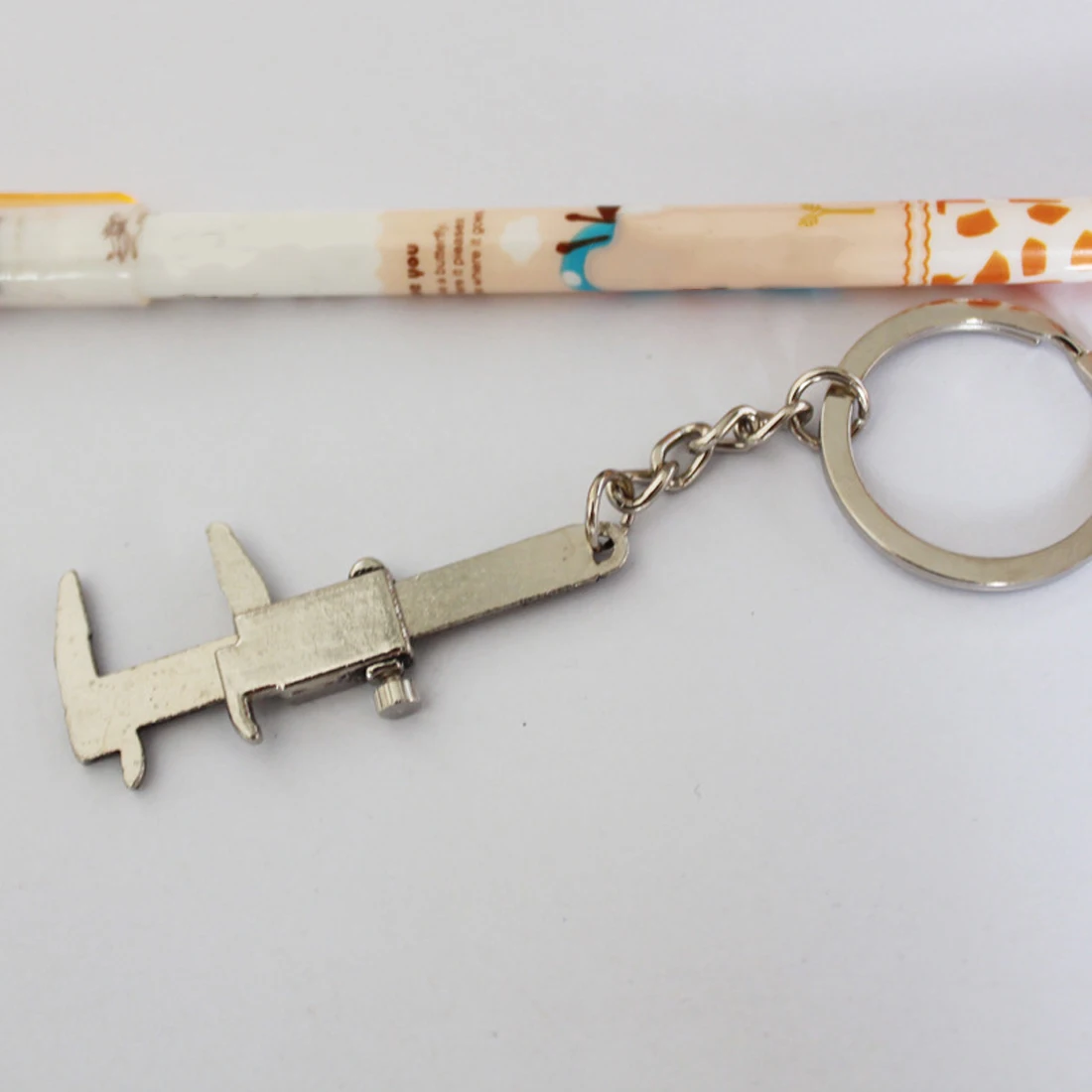 

HOT saleMetal Movable Vernier Caliper Ruler Model Keychain Key Chain Keyring Keyfob Tool Gift Car Accessories