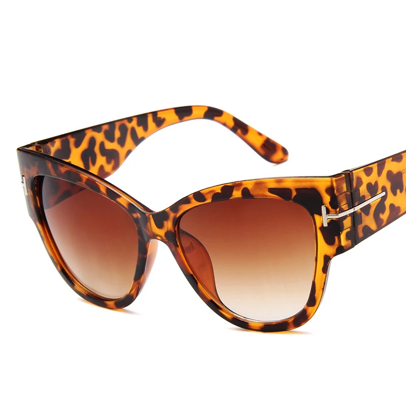 Новинка, портативные Модные женские солнцезащитные очки кошачий глаз, женские солнцезащитные очки с градиентными точками для вождения, Oculos feminino de sol UV400 - Цвет линз: Leopard