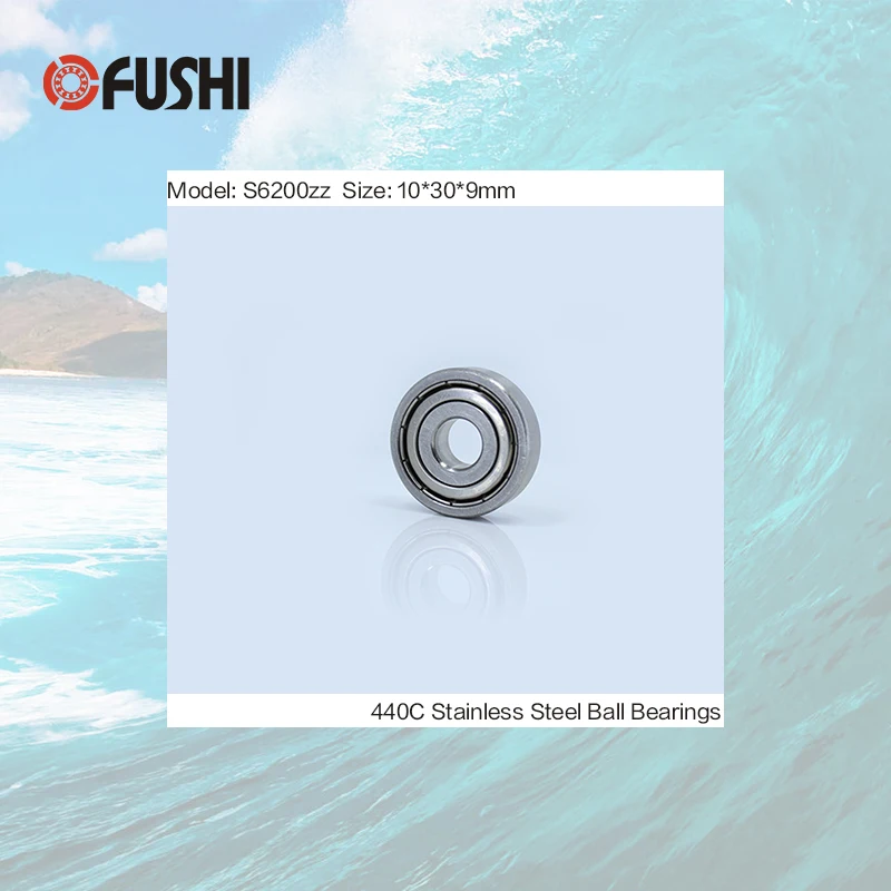 S6200ZZ подшипник 10*30*9 мм (10 шт.) ABEC 1 S6200 Z ZZ S 6200 440C шарикоподшипники из нержавеющей