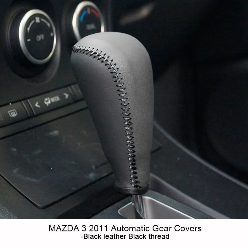 PONSNY Чехлы для интерьера автомобиля чехол для Mazda 3 2011 автоматическое переключение покрытие автомобиля-Стайлинг из натуральной кожи ручной работы - Название цвета: Black line