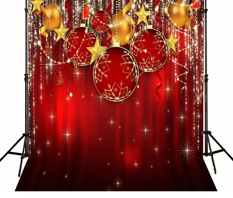 Light Textures Ornament Red glitter Curtain Gold Star Backgrounds Vinyl