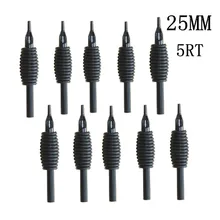 YILONG 10 шт. 25 мм 5RT одноразовый силиконовый черный насадки для тату наконечники и рукоятка с наконечником