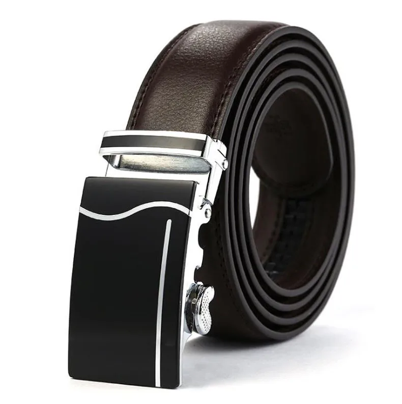 

Brown Men Belts New Fashion Automatic Buckle Belts For Men Business Waistband Top Quality Genuine Leather Belts Male a54F