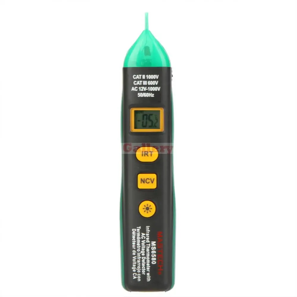 

Mastech Ms6580 Non Contact Digital Infrared Ir Thermometer Tempereture Sensor Meter W Ac Voltage Detector & Ncv Test Lcd Display