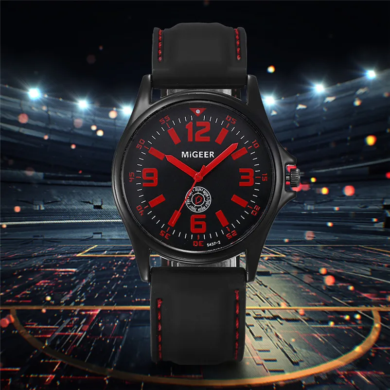 Men Watch Sport Black Silicone Strap Quartz Hours WristWatch Hook Buckle Desktop Clock Relogio Masculino relojes hombre 3M24#N (7)