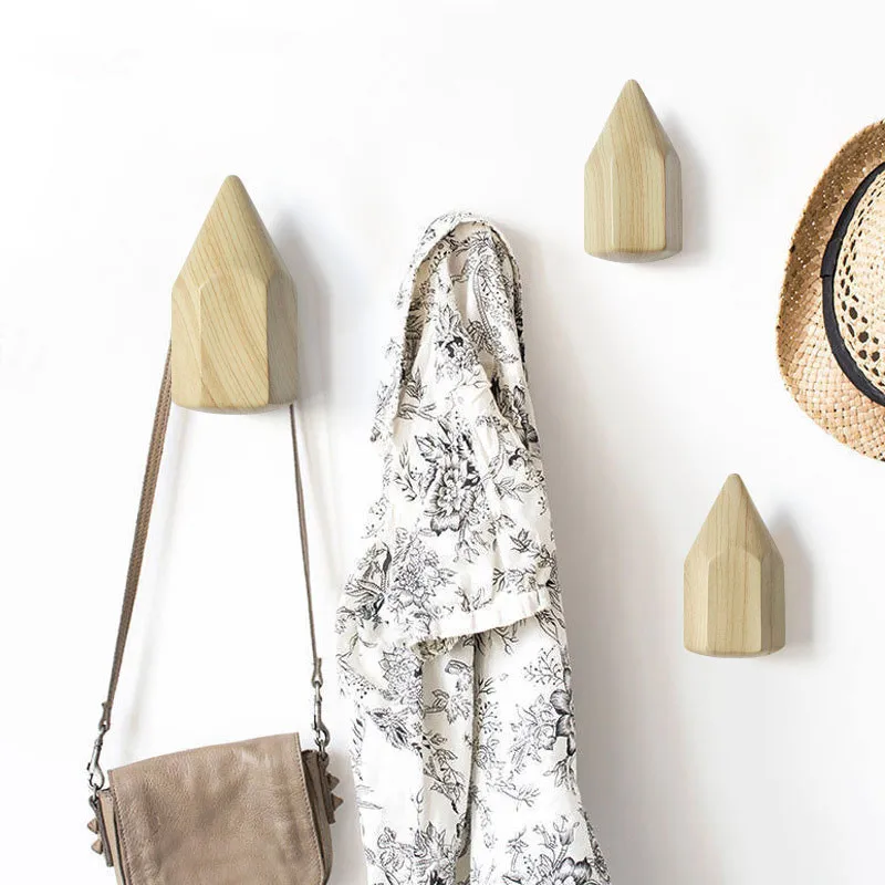 Bedroom Door Wall Hooks 3D Coat Storage Hook Resin Wood Hooks Single Hanger Home Craft DIY Hook