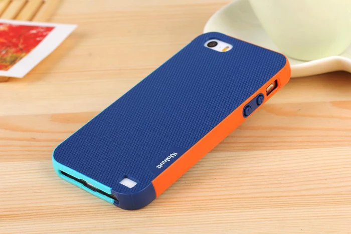 

Zenus Walnutt Color Shock Silicone+ PC Shockproof Cover Case For Apple iPhone 5 5S + MOQ 1PC Freeshipping