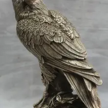 1" Свирепый Китайский Серебряный Аравийский Ястреб Орел Птица Статуэтка