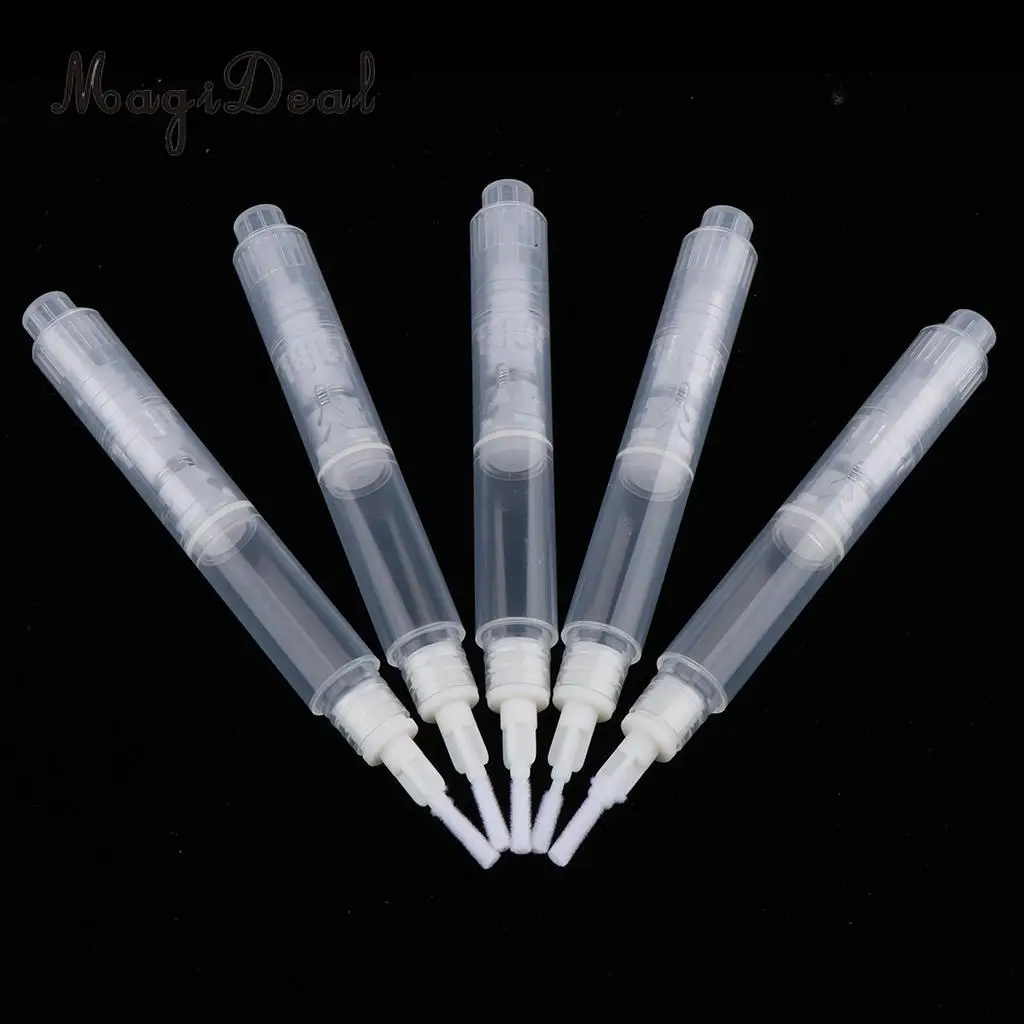 Kesoto 5pcs 3ml Empty Twist Pen Cosmetic Nail Oil Eyelash Lip Gloss Tube with Brush