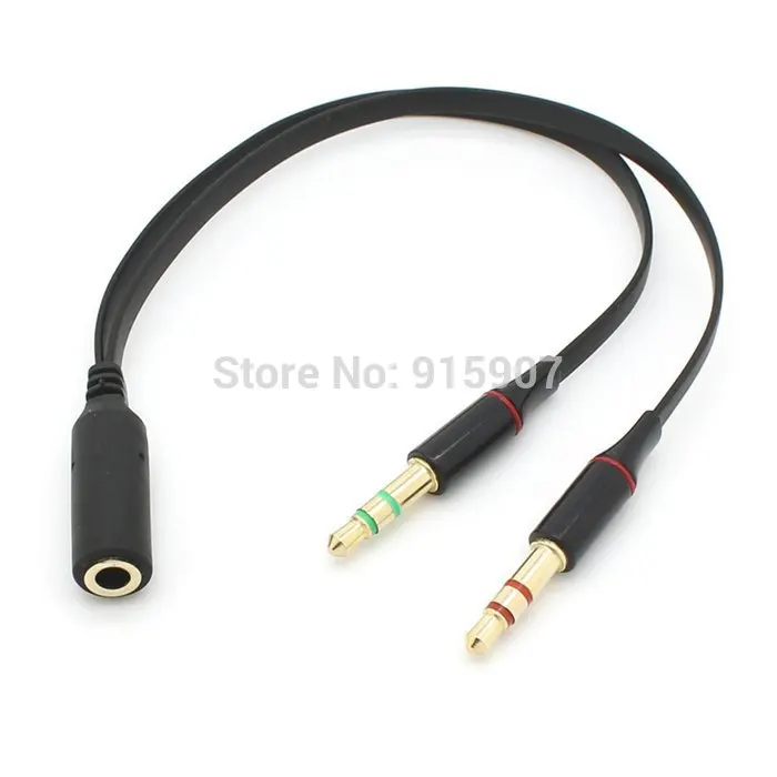 Dual 3.5mm Male To Single Female Headphone Microphone Audio Splitter