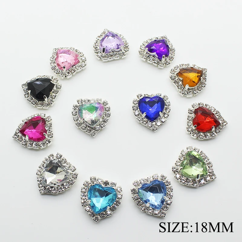 

10pcs/lot 18MM Rhinestone Buttons for Craft Handicraft Snap Flat Back Buttons for Clothing Women Tie Decorative