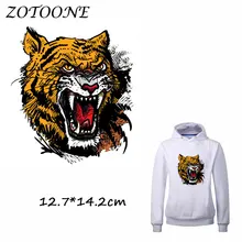 ZOTOONE Patches for Clothing Tiger Patch Heat Transfer DIY Accessory Decoration Iron on Patches Beaded Applique Clothes T Shirt