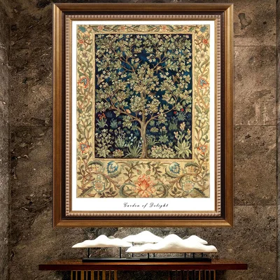 Cross Stitch Set Full Embroidery Kit Needlework Classic Lucky Tree Flower Pattern for Home Wall Decor