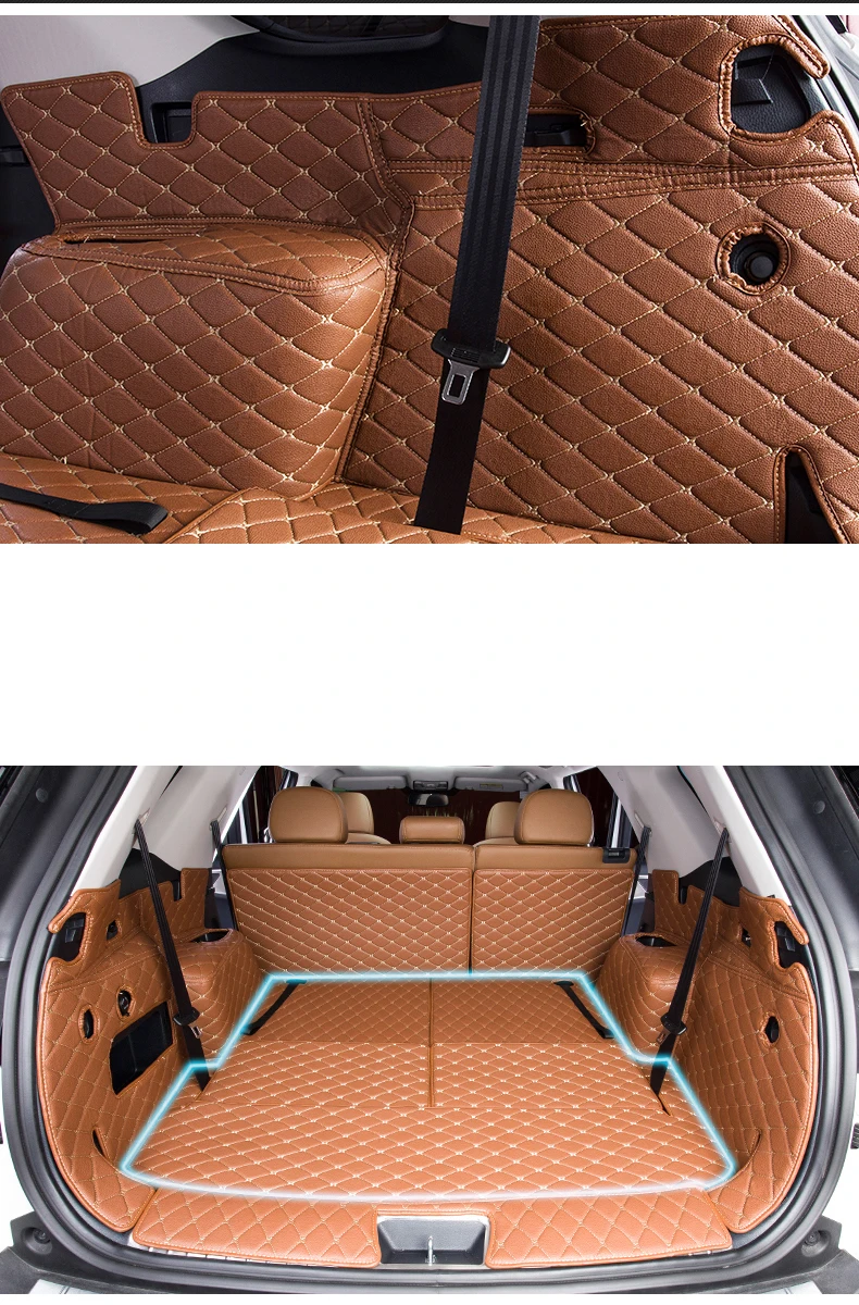 Lsrtw2017 роскошный прочный волоконный кожаный коврик багажника автомобиля для changan cs95