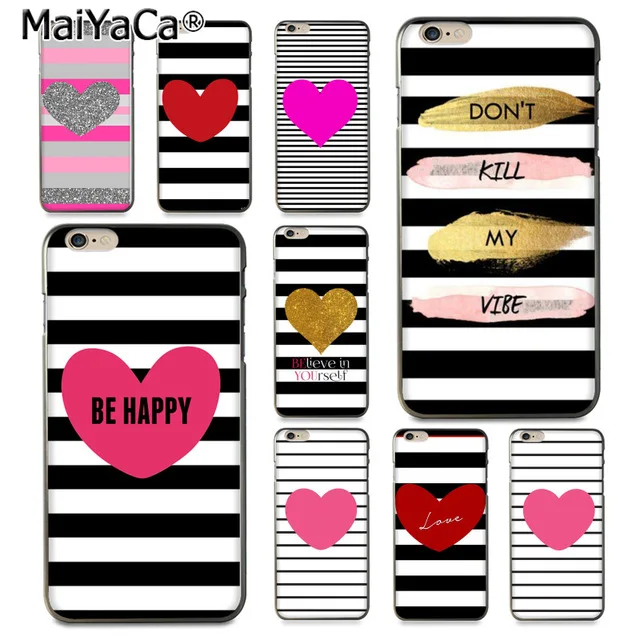 MaiYaCa Black and white lines love for iPhone 4S SE 5C 5S 6 6S 7 8 Plus X XR XS MAX Soft Shell Phone Case Rubber Silicone | Мобильные