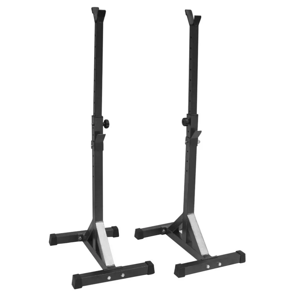 

Comprehensive trainer New-2pcs Adjustable Standard Solid Steel Squat Stands Barbell Free Press Bench Lifting StandSports and fi