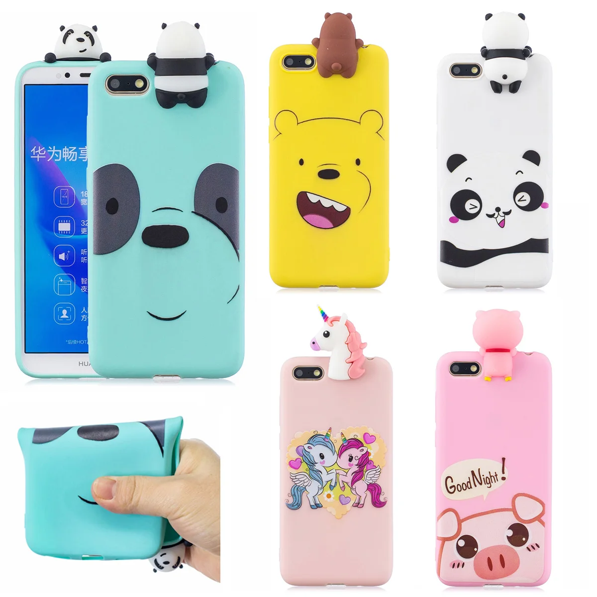 

for Huawei Honor 10 9 8 Lite Case 3D Animal Pattern Soft Silicone Back Case Cover for Huawei Honor 7A 8A 8X 8C Case Fundas Coque