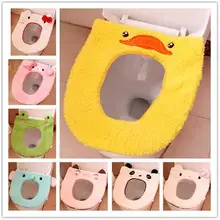 Мультфильм животных коврик для ванной туалета плюшевые мягкое сидение для унитаза крышка липкий моющийся Туалет наборы горшок круг с сиденьем подушка зима