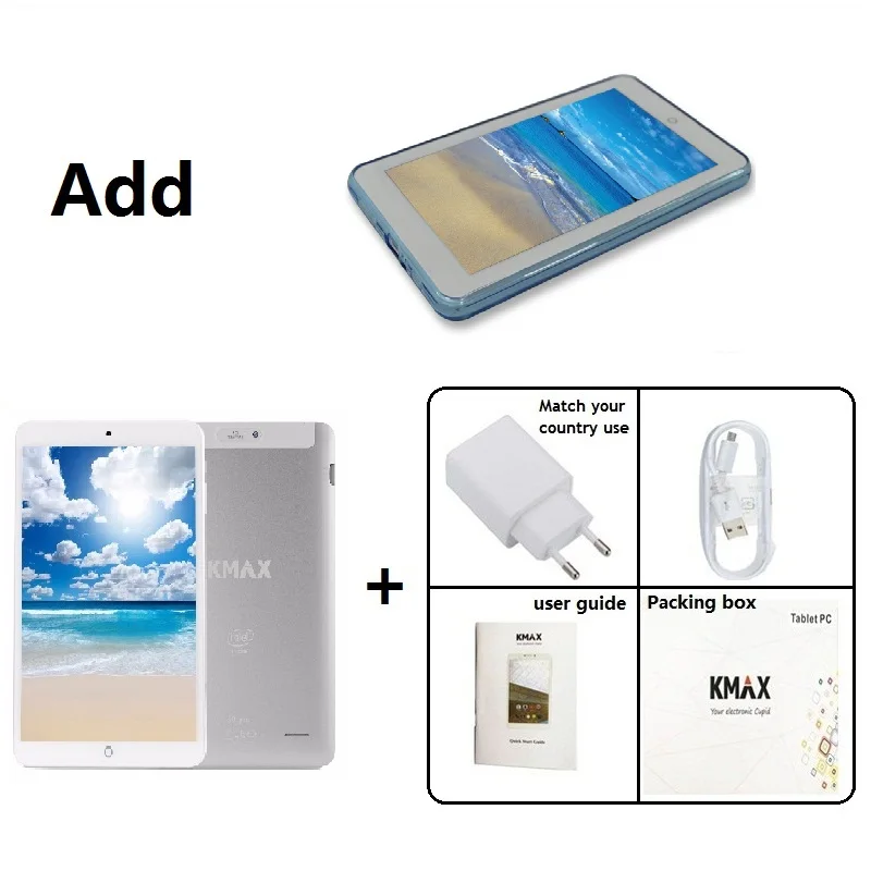 Tablet and case 8 дюймов Android планшетный ПК Usb wifi Intel Cpu HDMI ips четырехъядерный 32 Гб TF карта 5Мп камера мини 7 9 10,1 pad дешевый чехол для клавиатуры - Комплект: Tablet and case