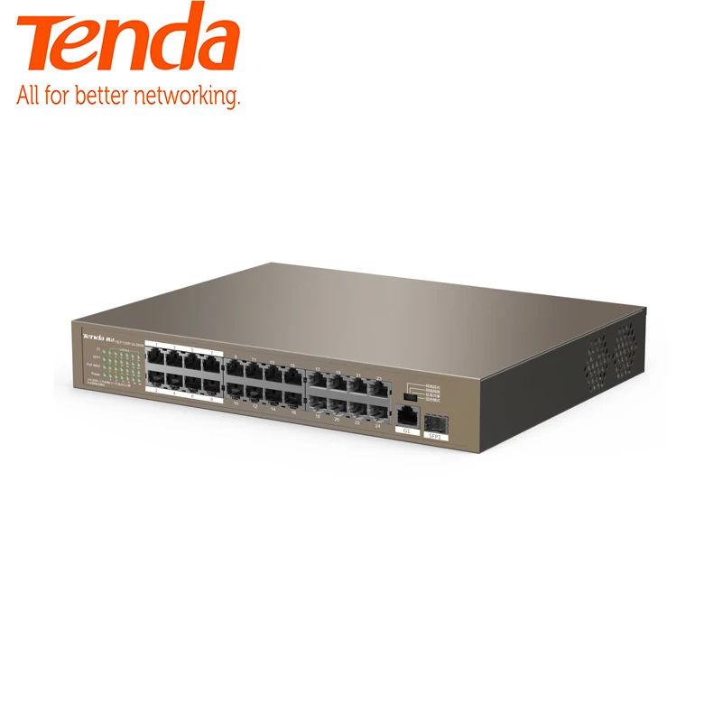 Tenda TEF1126P-24-250W коммутатор для интернет-сети 24 Порты 225 W PoE источника питания |